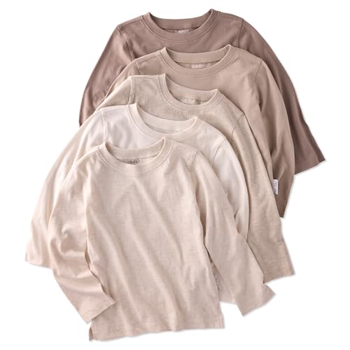 Image of Butterblu London 5-Pack Long Sleeve T-Shirts​ 100% Organic Cotton for Baby, Toddler, Girls & Boys​