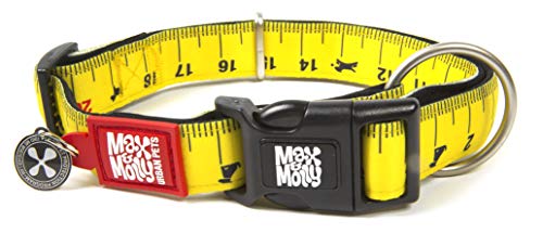 Max & Molly Ruler Smart ID Collar | Cómodo | Neopreno Libre de Olor | Smart ID Tag | Programa de protección para Mascotas perdidas | Collar para Perros extraordinario, L