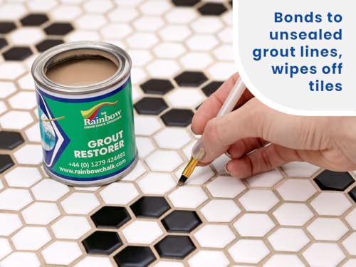 Groutin - Tile Grout Paint 125ml - Designed to Restore Tile Grout (Beige)