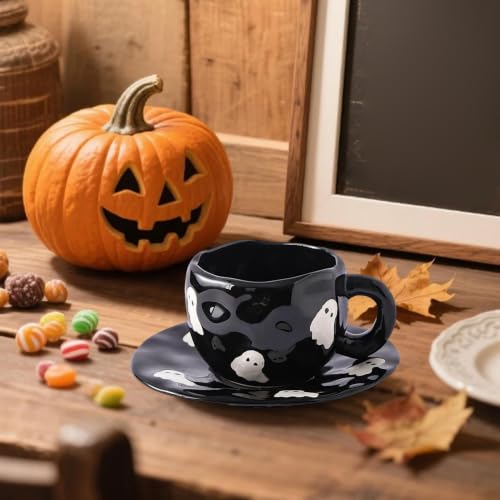 Tazas de Halloween para niños vajilla irregular de cerámica para bebidas calientes oficina 3