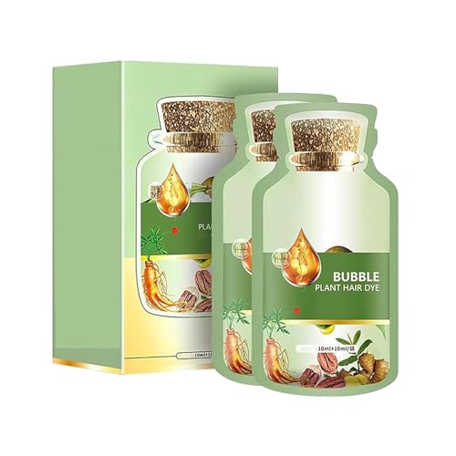 Tinte para el cabello de burbuja vegetal,Tinte Vegetal Permanente,Cobertura Completa de Canas