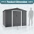 Patiomore Outdoor Vented Backyard Garden Storage Shed 6X8 Feet Tool House with Sliding Door Outdoor Lawn Steel Roof Sheds, Grey, Gray