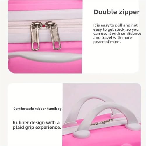 Image of Zinnia Traveling Hand Bag for Men & Women Luggage, Hard Case Silicon Handle Mini Suitcase Vanity Bag for Women, Girls & Men (Pigg Pink)