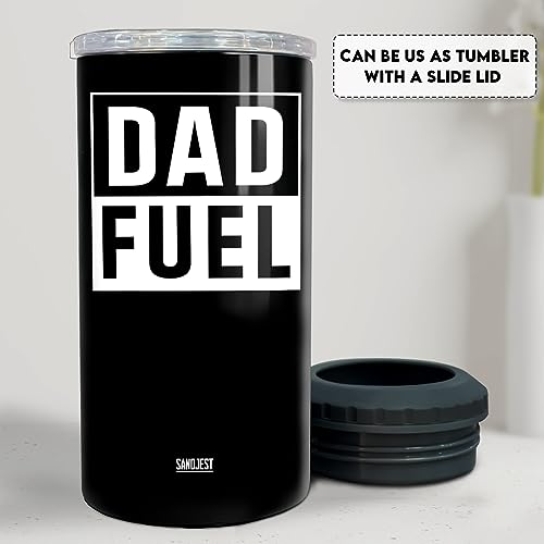 Image of SANDJEST 4-in-1 Tumbler Gifts for Dad from Daughter Son - 12oz Dad Fuel Can Cooler Tumblers Travel Mug Cup - Stainless Steel Insulated Cans Coozie Christmas, Birthday, Father's Day Gift for Daddy