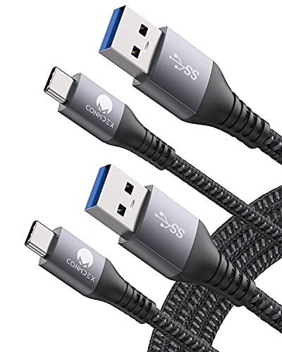 USB C Cable 10Gbps, CONMDEX (2-Pack, 6.6ft) USB 3.1 Gen 2 USB-C Android Auto Cable, 3A Type C Charger Fast Charging Sync Data Transfer Cord for Samsung Galaxy S10 S10+ S20 Note 9 8, PS5 Controller