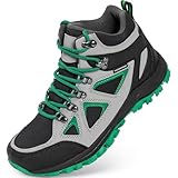 R CORD Kids Hiking Boots Outdoor Boys Hiking Boots Ankle Trekking Walking Boots Non-Slip Outdoor Boots Black 2 Little kid