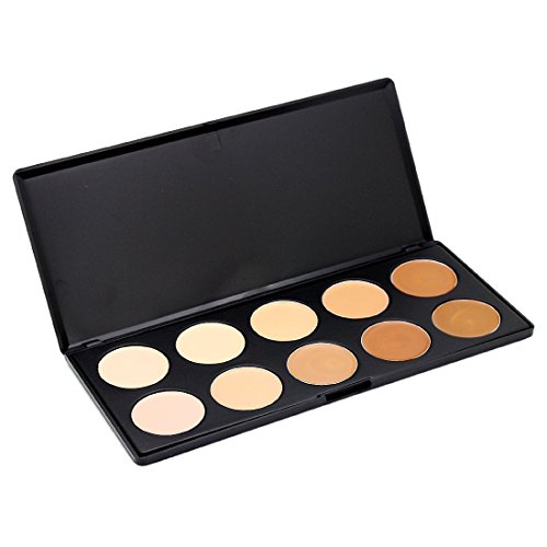 LEFV Professional 10 Color Cream Concealer Camouflage Foundation Makeup Set Palette Contour Cover Speckled Freckle Face Contouring Kit