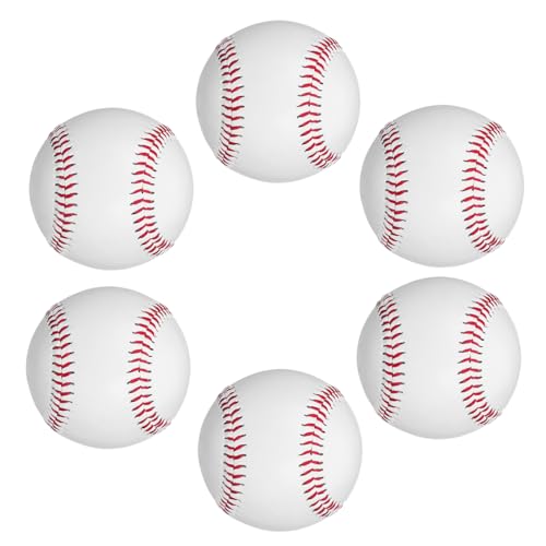 Balles entraînement baseball Yardwe lot 6 balles élastiques lancer intérieur extérieur lycéens
