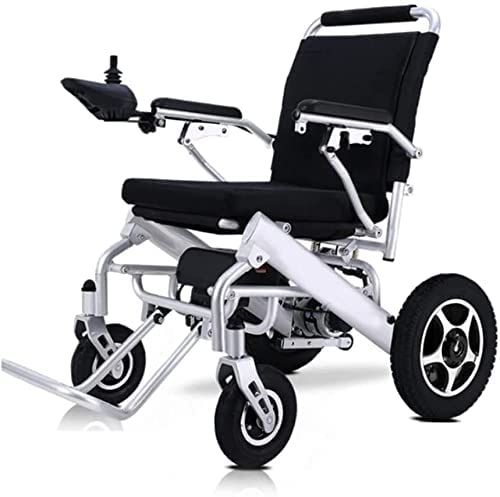 WBJLG Silla de Ruedas eléctrica Exclusiva, Ligera, Plegable, Resistente a la Intemperie, portátil, potentes Motores sin escobillas, batería Doble, Todo Terreno