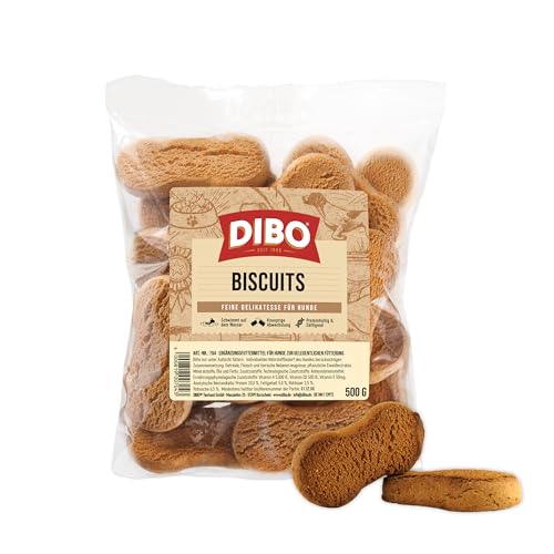 DIBO Biscuits, sacchetto da 500 g, prodotti da forno come dieta sana e naturale per cani di DIBO, cibo per cani, barf, B.A.R.F., dolcetti, biscotti per cani