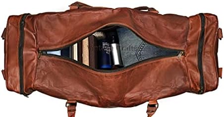 VINTAGE CRAFT SHOP Leather Duffel Bag Large 32 Inch Single Pocket | Travel Tote Carryon Bag Gym Sports Weekender Overnight | Duffle Bag For Men and Women 6 VINTAGE CRAFT SHOP Leather Duffel Bag Large 32 Inch Single Pocket | Travel Tote Carryon Bag Gym Sports Weekender Overnight | Duffle Bag For Men and Women