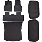 SUPER LINER Magi Floor Mats for Tesla Model Y 5-Seat 2021-2023 Custom Fit All Weather TPE Cargo Liner Cargo Trunk Interior Accessories (Does NOT fit 7-Seat) (Tesla Model Y XPE 6 Pieces Set)