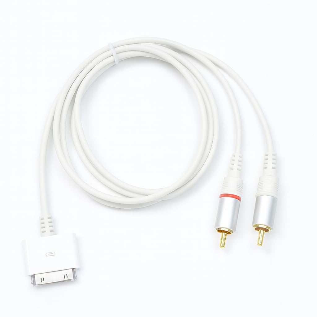 Sponsored Ad – Audio Phono Cable for iPhone 3G / 3Gs / 4 / 4S - For All iPod Touch/Nano/Classic/Mini and iPad Models with OLD Dock connector - Line Out to 2 RCA - For Speaker/Dock/Amplifier