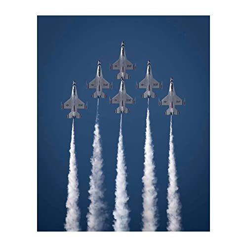 AMERICAN LUXURY GIFTS US Air Force Thunderbirds Fighter Jets Wall Art Poster - Patriotic Aircraft...