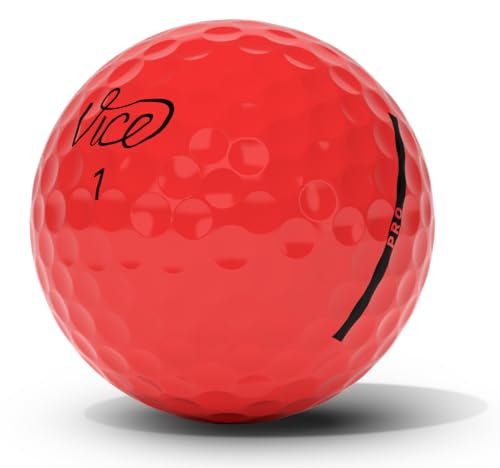Image of VICE Golf Pro Neon Red 2020 | 12 Golf Balls | Features: 3-Piece Cast Urethane, Maximum Control, High Spin in Short Game | More Colours: Neon Lime /Red | Profile: For Advanced Golfers