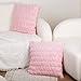 Valentines Day Decor-Throw Pillow Covers 18x18in Set of 2,Pink Soft Plush Faux Fur Pillow Case with Heart for Large Couch Sofa Home Indoor Outdoor Holiday Decorations