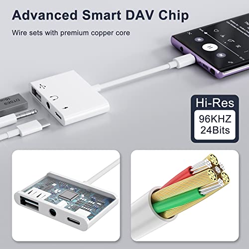 Uwecan Usb C To Usb Adapter, 3 In 1 Usb C To Usb Otg Cable Adapter With 3.5Mm Headphone Audio Jack And 60W Pd Fast Charging Port, Usb-C Splitter Compatible With Most Type-C Phones, I-Pad Pro, Laptops #TOP6