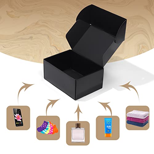 Image of ZBEIVAN 9x6x4 Black Small Shipping Boxes, 20 Packs Corrugated Cardboard Mailer Boxes for Packaging Small Business Mailing Gifts Wrap Boxes with Lids