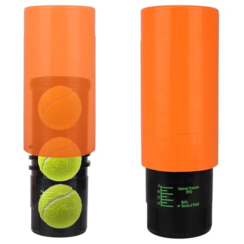 Fukaisu Tennis Ball Pressurizer Storage Canister Holds 3 Balls 14 PSI Tennis Balls Saver Airtight Container Maintains Fresh Bounce Reusable Padel Ball Pressure Pump Keeper Canister for Club Players