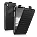 Produktbild kwmobile Apple iPhone XR Hülle - Handyhülle für Apple iPhone XR - Handy Case Flip Schutzhülle - Carbon Design Schwarz