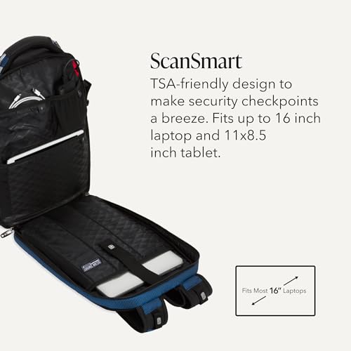 Image of SwissGear 5358 USB ScanSmart Laptop Backpack. Abrasion-Resistant & Travel-Friendly Laptop Backpack Exclusive Bundle with Lock