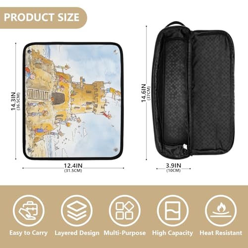 Bolsa de viaje para herramientas de cabello con tapete resistente al calor, impermeable y portátil para planchas, alisadores y rizadores miniatura 4