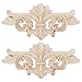 AUNMAS 2Pcs Flower Carved Onlay Applique Furniture Decoration Carving Decal Wooden Floral Carved Corner Home Decorative Accessories Cabinet Door Window Decor Craft(16*7.5 cm / 6.3*3 in)