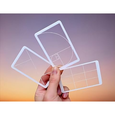 Golden Ratio, Fibonacci & Rule of Thirds Composition Tool Credit Card-Sized View Finder/Viewer for Photography, Painting, Drawing - Fits in Wallet or Camera Bag Cover