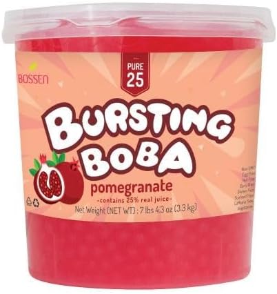 Bossen Bursting Boba® Pure25 Collection (7.26 Pound (Pack of 1), Pomegranate)