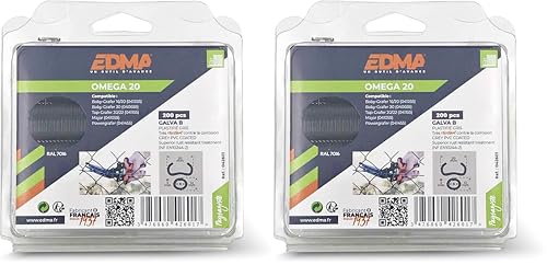 AGRAFE OMEGA 20 - Galva plastifié gris - x 200 pcs (Lot de 2)