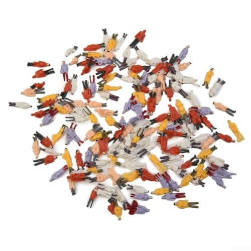 Painted Figures, HO Scale 1:87 Painted Model Train Figure Passengers People For Houses Desks Living Rooms Kitchens Decoration (100Pcs)