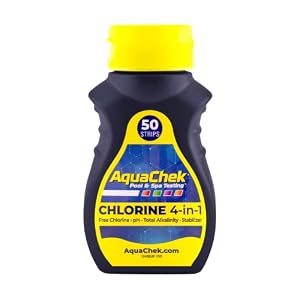 AquaChek Yellow 4-Way Pool and Spa Test Strips – 50 Yellow Test Strips – Swimming Pool Test Strips For pH, Free Chlorine…