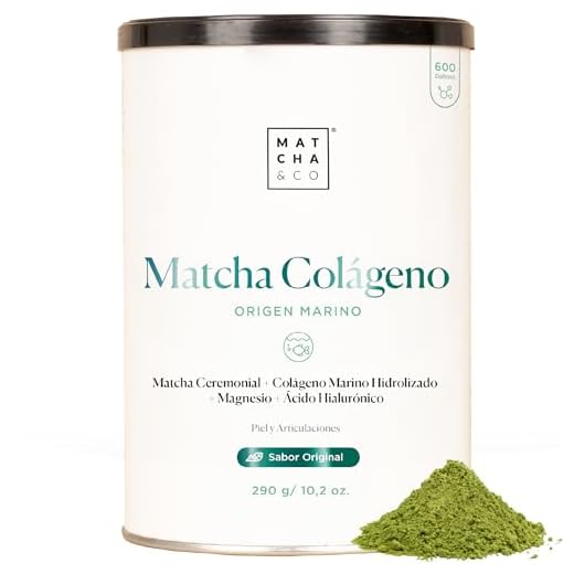 Matcha Collagen. Colágeno Marino con Magnesio, Té Matcha y Ácido Hialurónico. Sabor Matcha. Articulaciones, piel y uñas. 290 g. matcha colágeno en polvo.
