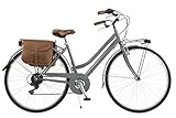 via veneto by canellini bicicletta citybike ctb donna vintage retro via veneto acciaio (grigio, 46)