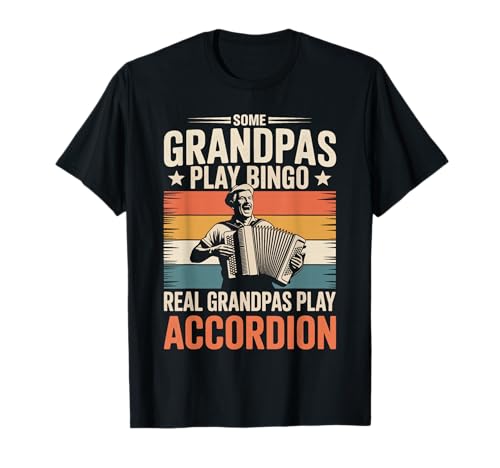Funny Accordion Art For Grandpa Men Adult Accordion Player T-Shirt