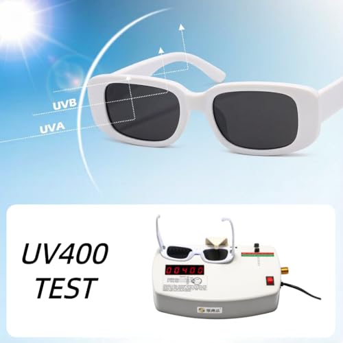 Image of Trendy Rectangle Sunglasses Polarized Women Men Chunky Thick TR90 Frame Shade UV400 TAC Lens Lightweight