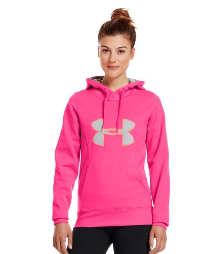 Under Armour Armour Fleece Storm Big Logo Hoody - Women's Pinkadelic/Electric Tangerine/True Gray Heather XS