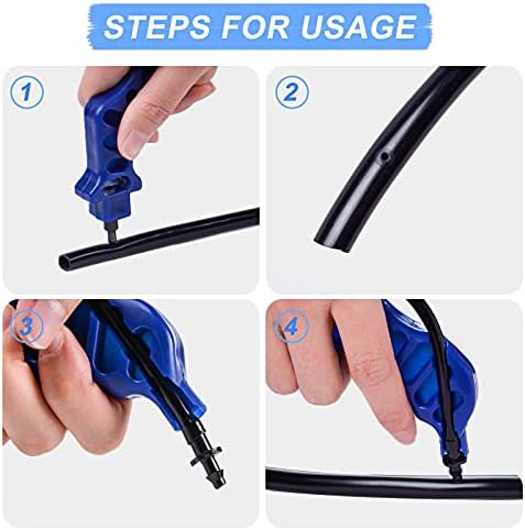Excefore Drip Irrigation Hole Punch Tool Sets, 2-in-One Drip Tube Hole Punch Tool Outdoor Drip Irrigation Pipe Hand Punch for 16/20mm PE Pipe Opening Hole Punch (Pro Punch Tool Sets)