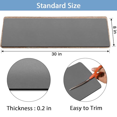 GOYLSER Rubber Stair Treads Non-Slip Step Mats for Stairs, Stairway Grips Strips Runner, Reusable Staircase Step Carpet Treads for Wood Stairs, Deep Gray, 30''X8'', Set of 15