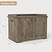 YUYTE Cat Litter Box Enclosure, Wooden Litter Box Furniture Hidden with Barn Door, Indoor Cat House, End Table, 31.5x22.05x19.69 Inches, Fit Most of Litter Box