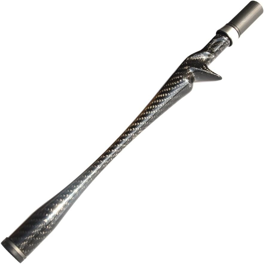 LureSport 3K Woven Carbon Unibody 35.5cm Cast Reel Seat Grip Handle Round Butt Fuji KDPS16 with Butt Cap Rod Building Component Repair DIY