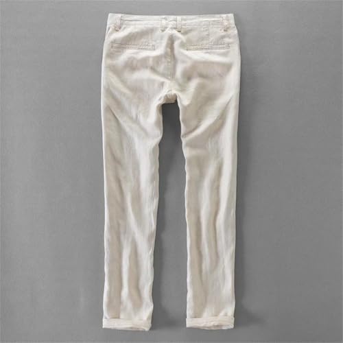Men’s 100% Quality Solid Linen Casual Pants for Men Long Trousers Business Fashion Pants3
