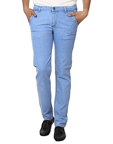 Men Stretchable Sky Blue Lycra Jeans 