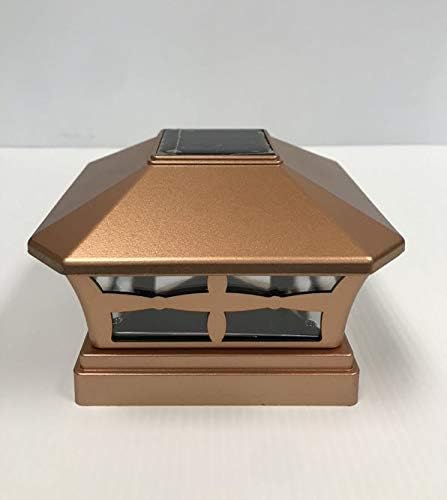 12 Pack Solar Copper Finish Color LED Outdoor Garden 5" x 5" PVC/Vinyl/Wood Post Deck Cap Square Fence Light…