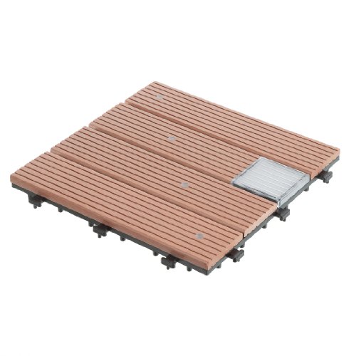 Ultranatura Terras Terras Tegel Set WPC, blauwe diagonale LED's, 6-delige set, bruin