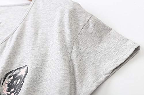 PNAEONG Women Pajama Set Sleepwear Tops with Capri Pants Casual and Fun Prints Pajama Sets - Image 4