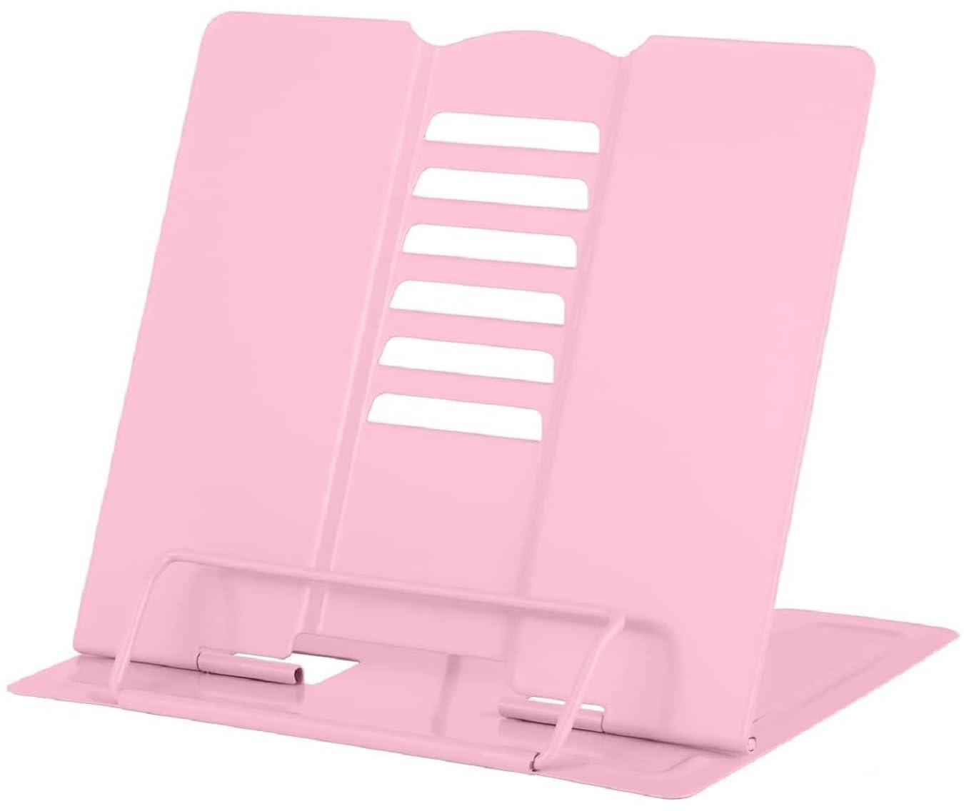 Soporte de Libro para Lectura,Soporte de Lectura,Soporte de Libro de Metal,Atril de Lectura,Porta Receta Atril para Libros Ajustable Soporte de Libros Multifuncional para Recetas Leer Tablet (Rosa)