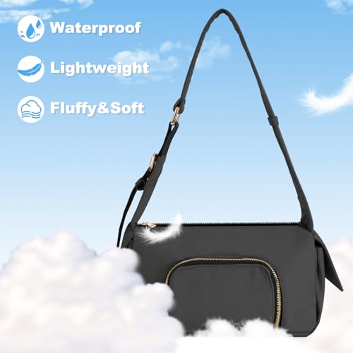 Small Purses for Women, Waterproof Nylon Underarm Fashion Bag, Zippers Anti Theft Handbag for Ladies3