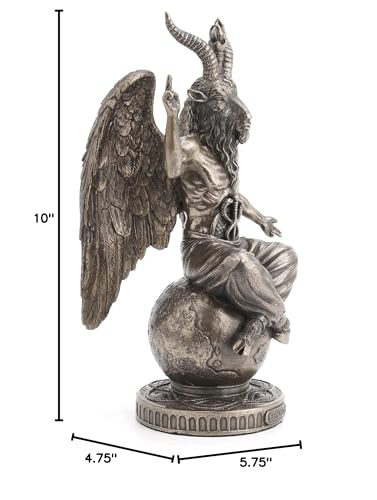 Estatua de Baphomet 10.25 pulg Resina acabado bronce miniatura 5