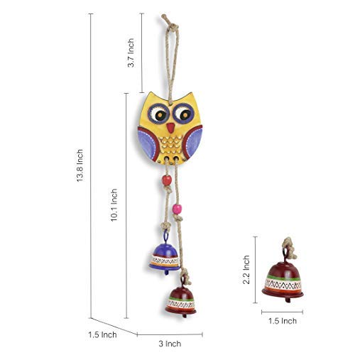 Carillon éolien hibou en métal décoration maison Risecollection - 5